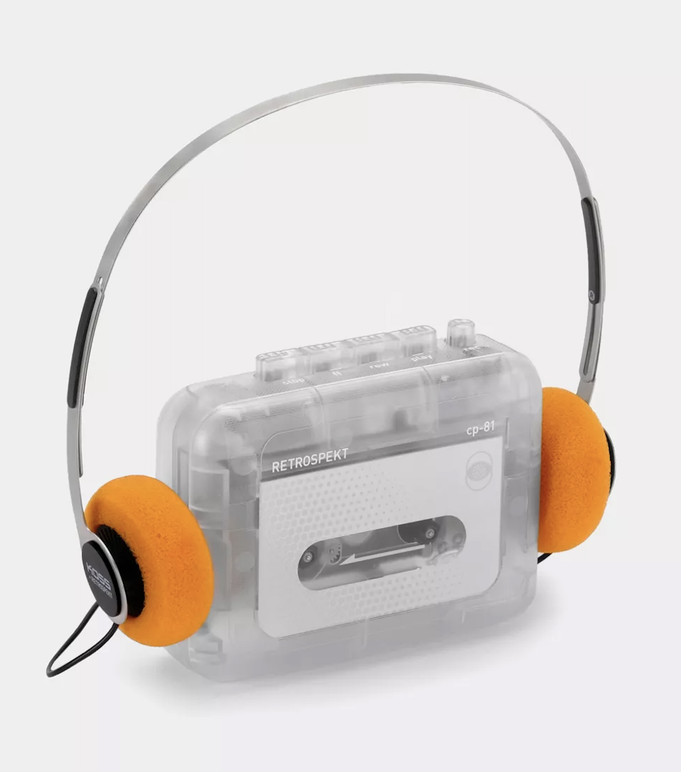 Retrospekt CP-81 Portable Cassette Player and Headphones Set