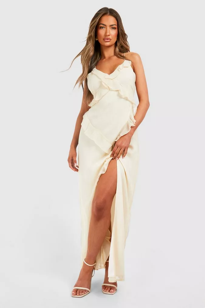 Chiffon Ruffle Maxi Dress