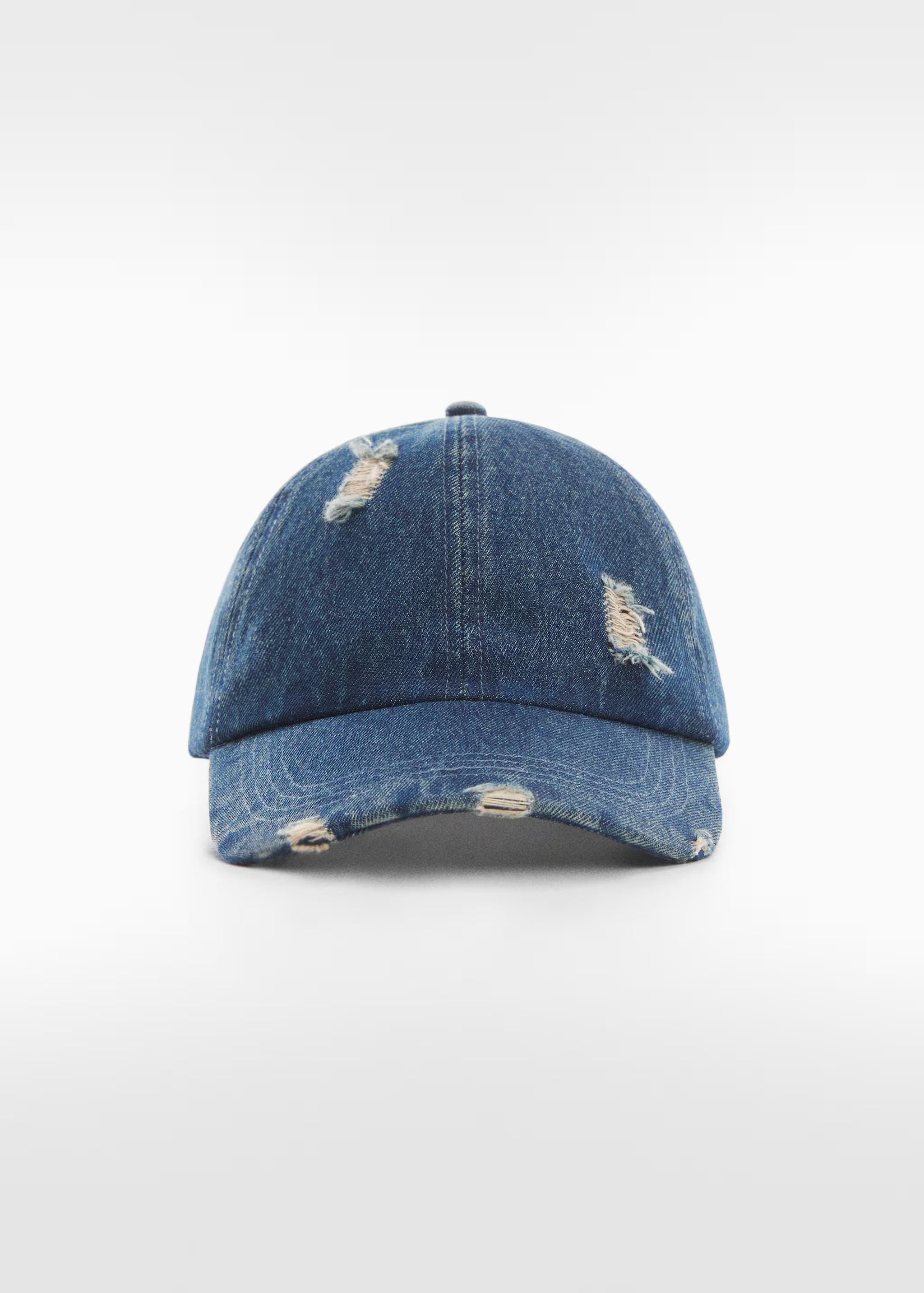 Ripped denim cap
