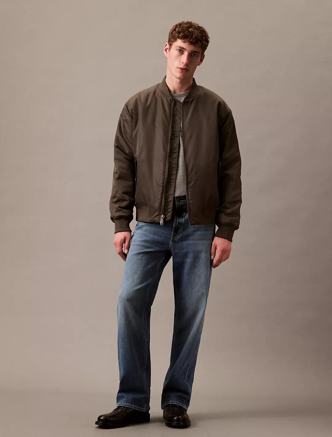 Twill Nylon Bomber Jacket