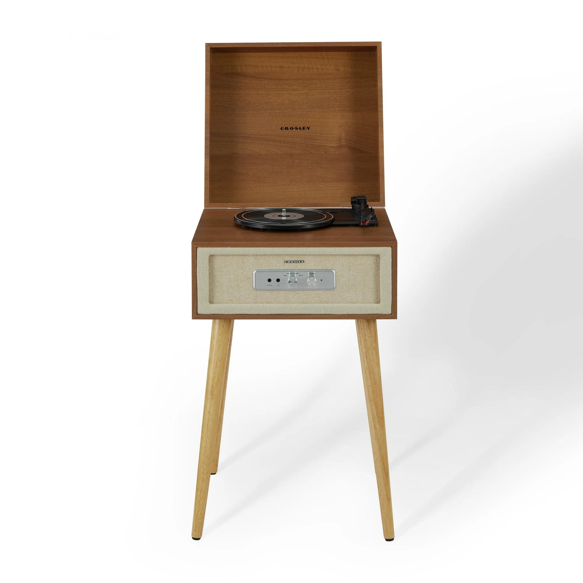 Crosley Rohe Vinyl Record Player with Speakers and Wireless Bluetooth