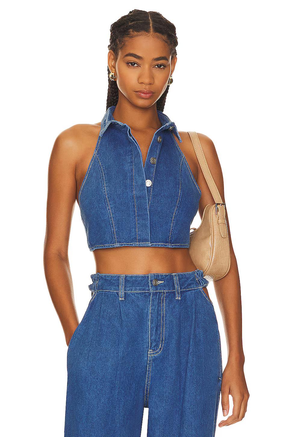Advance Denim Crop Shirt