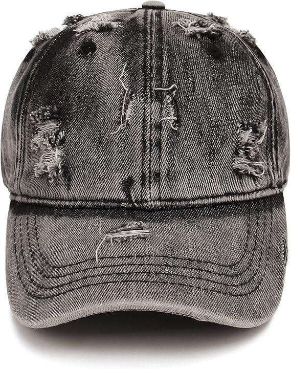 Hat Distressed Hip Ripped Trucker Sun Baseball Hat Women Hop Denim Hat Adjustable Men Cap Cap M Quick 00