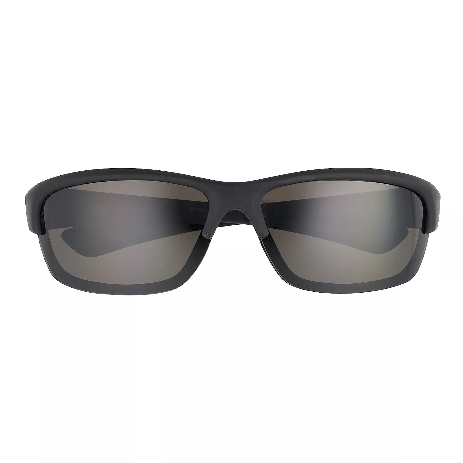 Men's Tek Gear® Black Framed Comfort Fit Polarized Wrap-Around Sunglasses